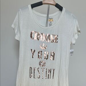 Disney Star Wars Cream and Gold Graphic Tee sz M